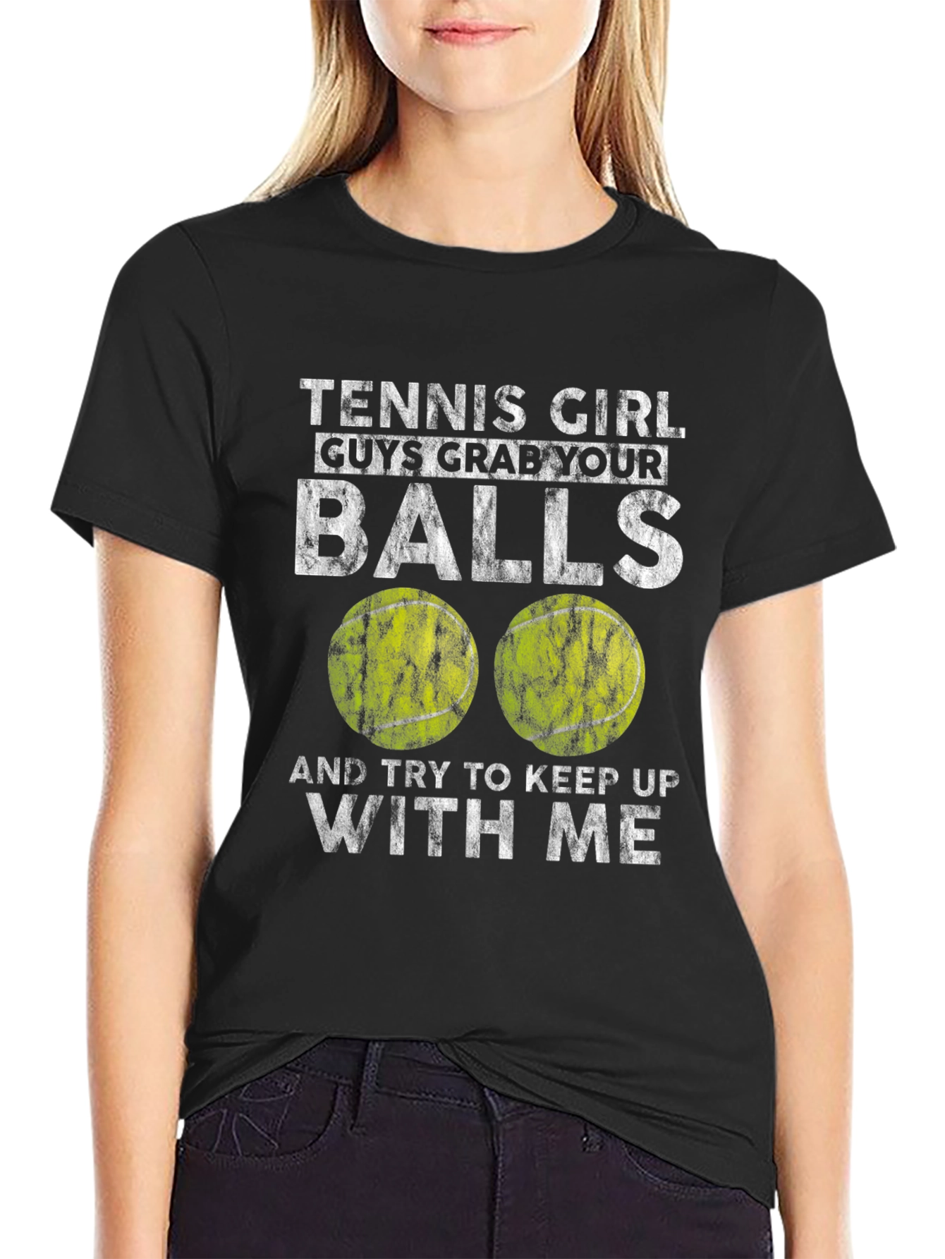 Tennis Girl Grab Your Balls Graphic Tee