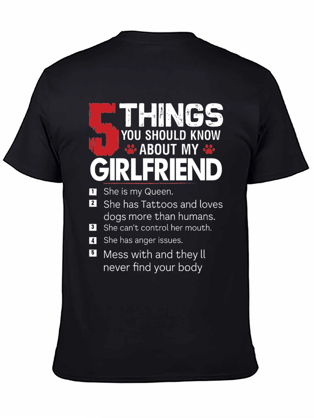 5 Things About My Girlfriend Graphic T-Shirt