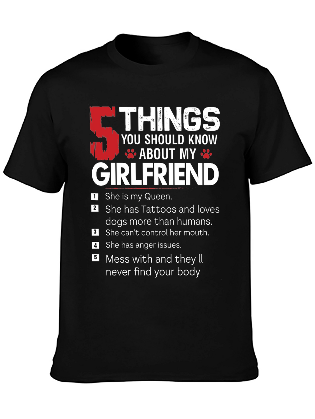 5 Things About My Girlfriend Graphic T-Shirt