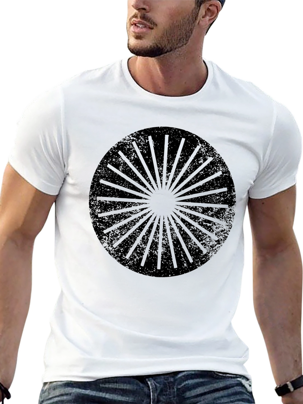 Graphic Print Mens Black T-Shirt