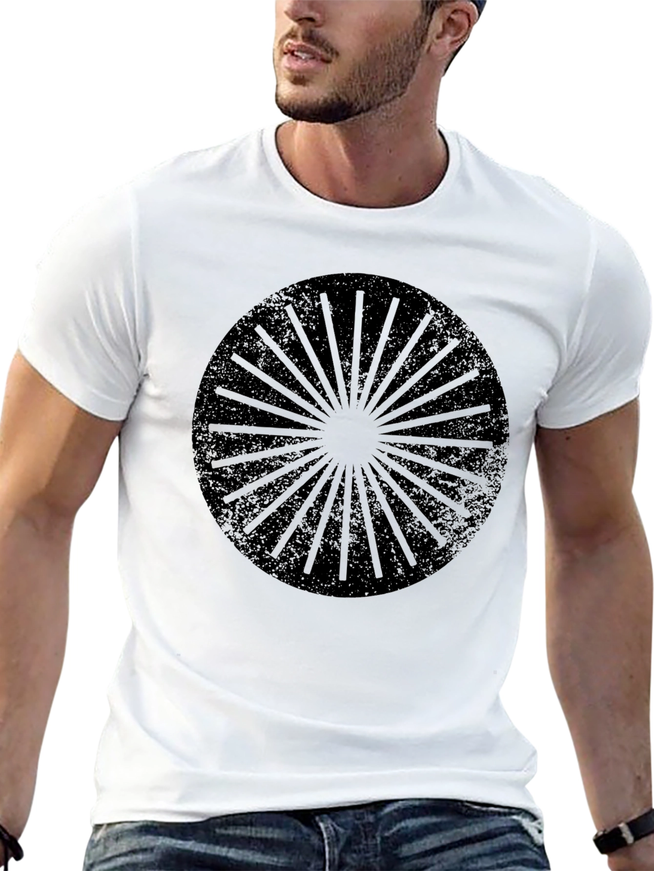 Graphic Print Mens Black T-Shirt