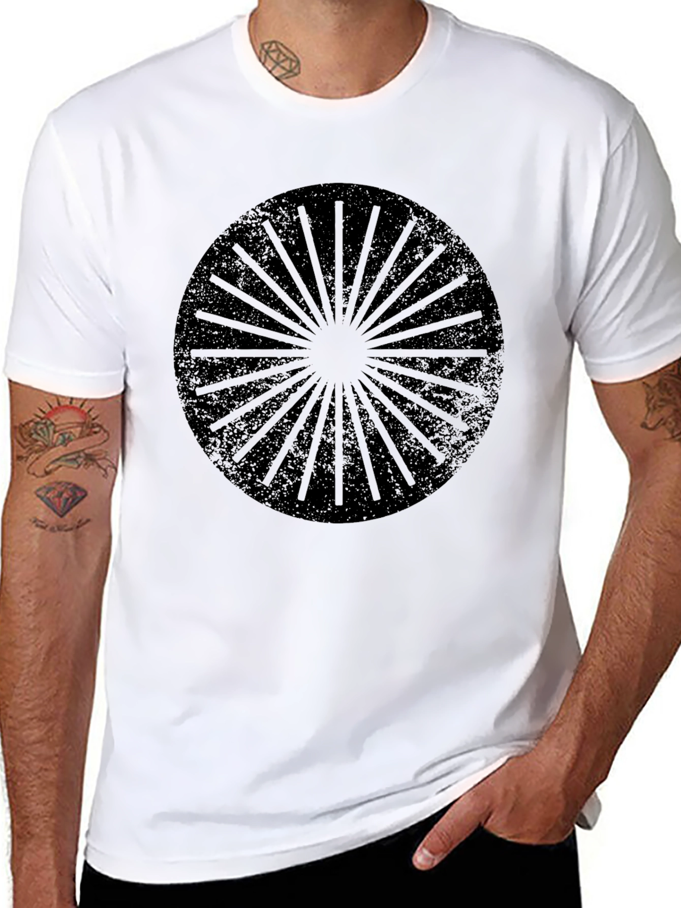 Graphic Print Mens Black T-Shirt