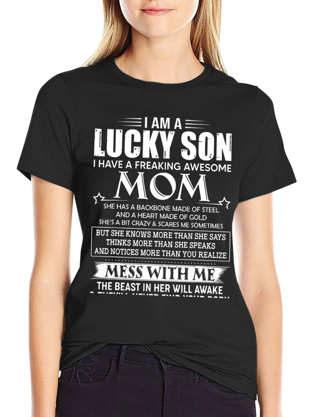 Lucky Son Awesome Mom Graphic T-Shirt