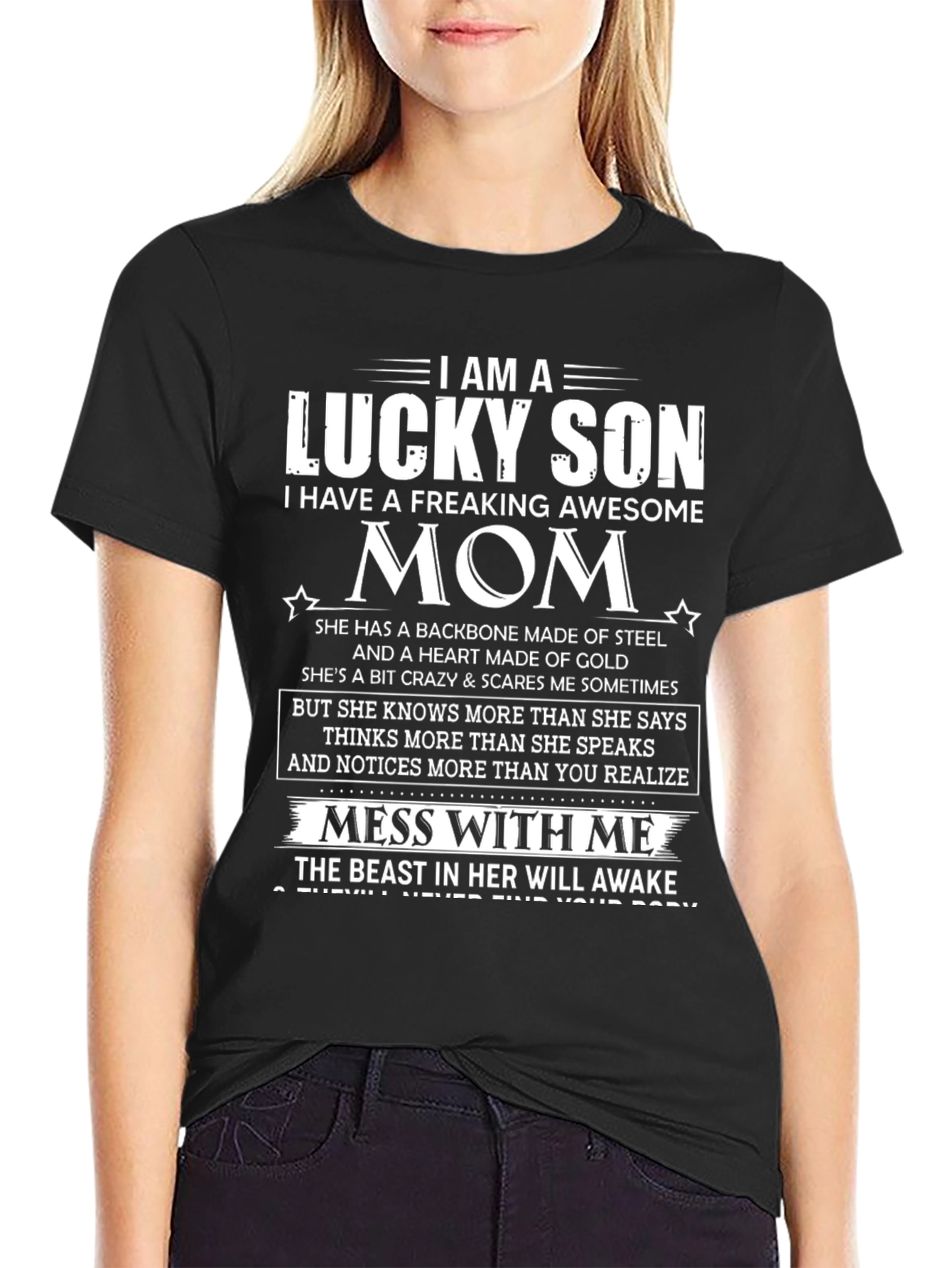 Lucky Son Awesome Mom Graphic T-Shirt