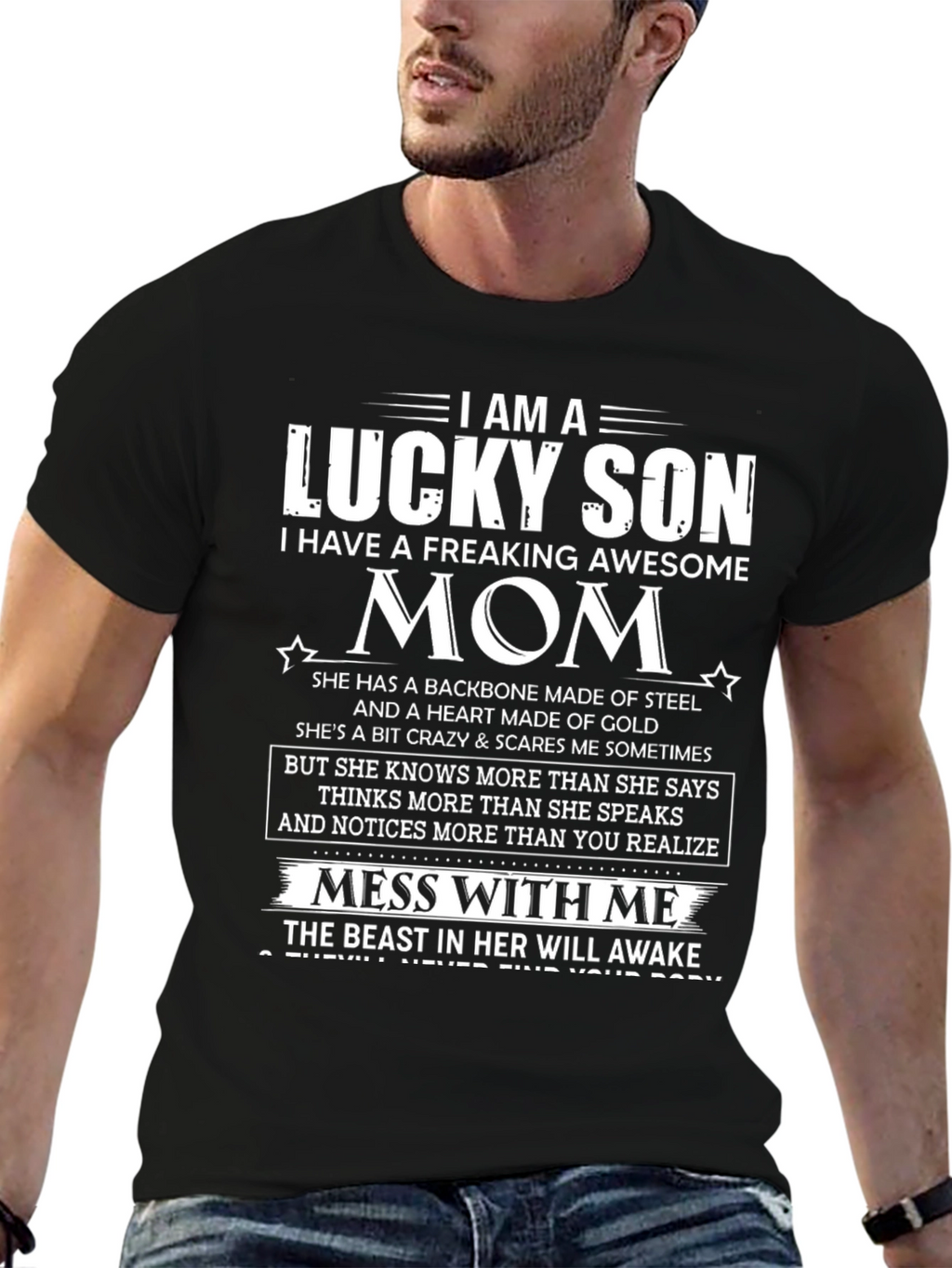 Lucky Son Awesome Mom Graphic T-Shirt