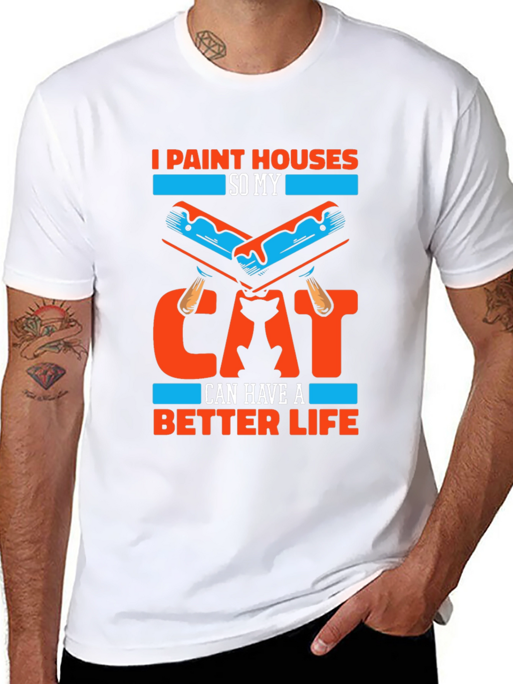 Funny Cat Lover Painter T-Shirt