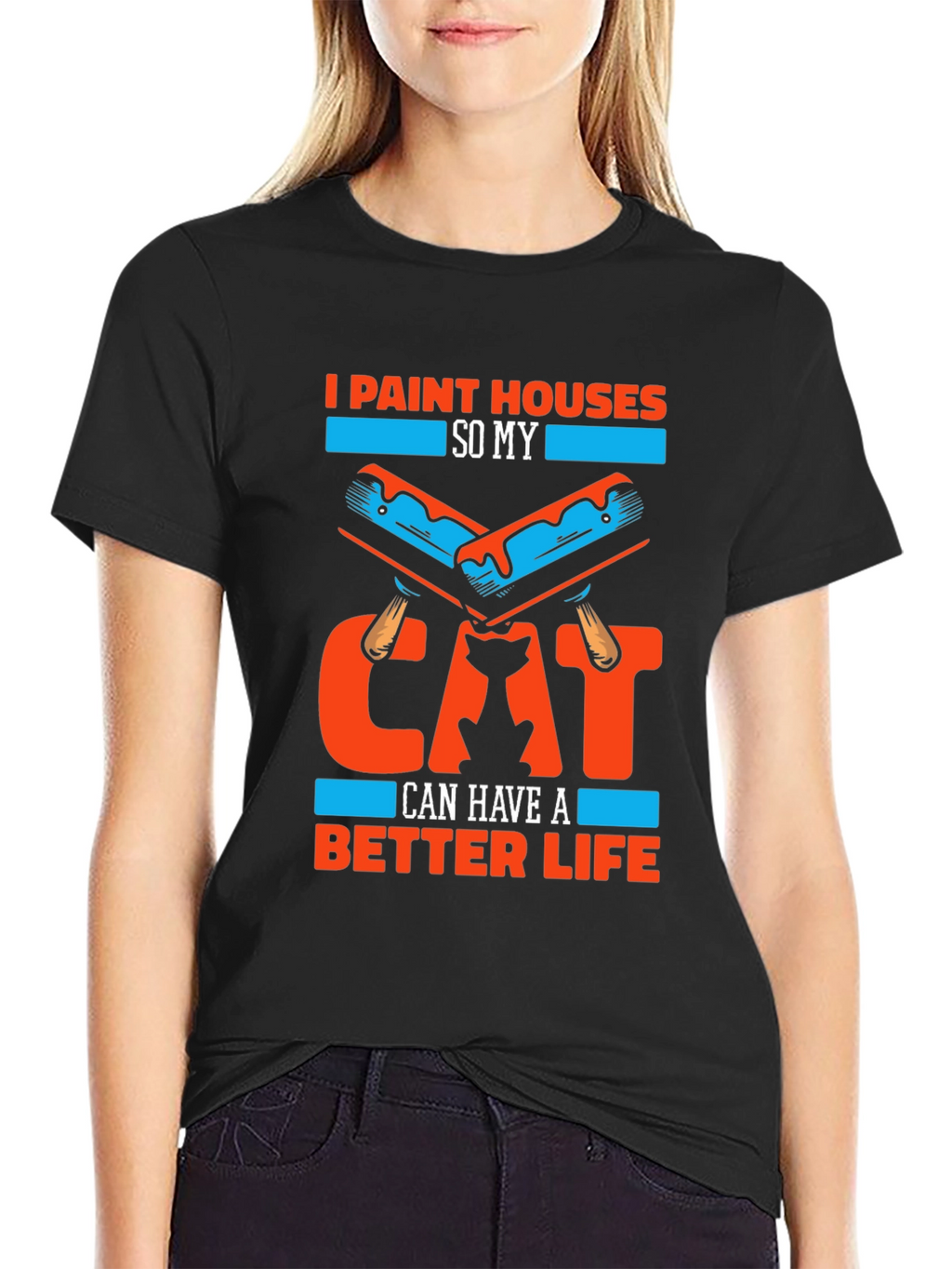 Funny Cat Lover Painter T-Shirt