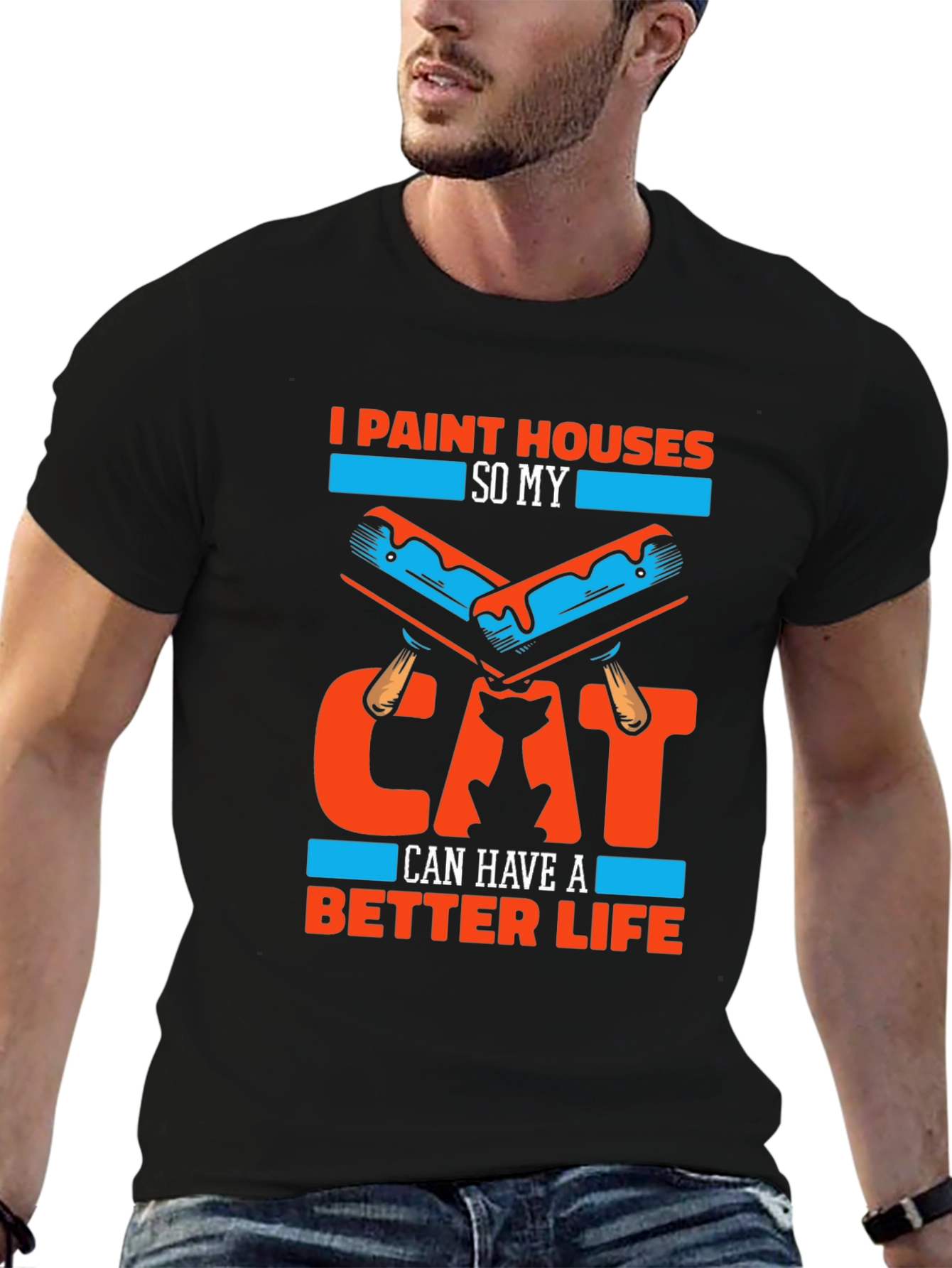 Funny Cat Lover Painter T-Shirt