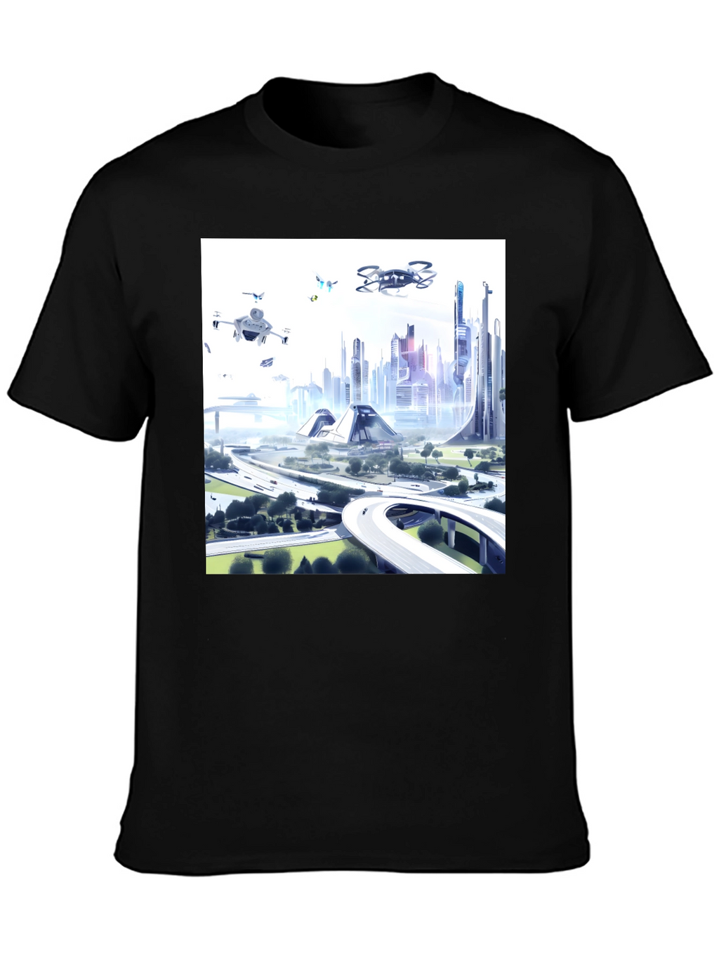 Futuristic City T-Shirt - Drone Vision