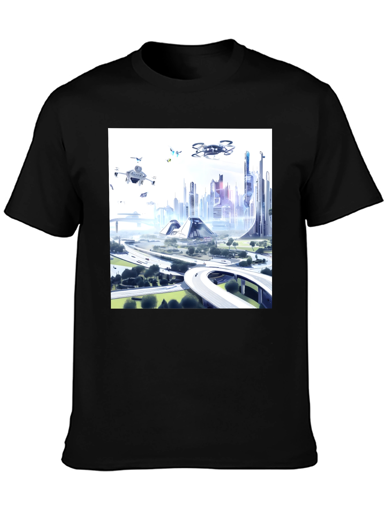 Futuristic City T-Shirt - Drone Vision