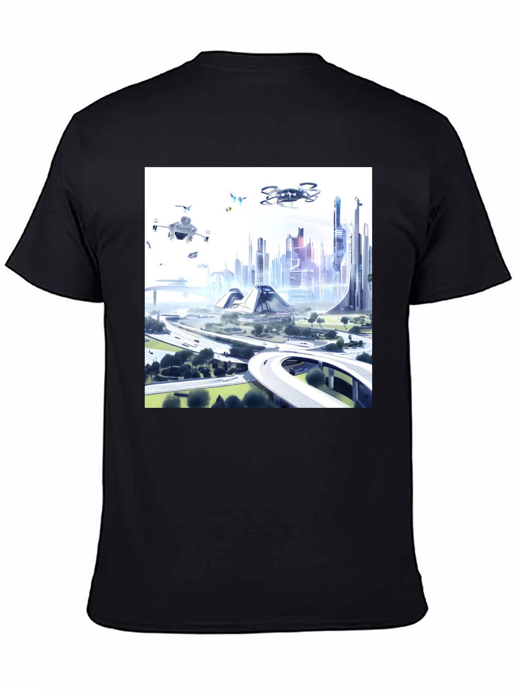 Futuristic City T-Shirt - Drone Vision