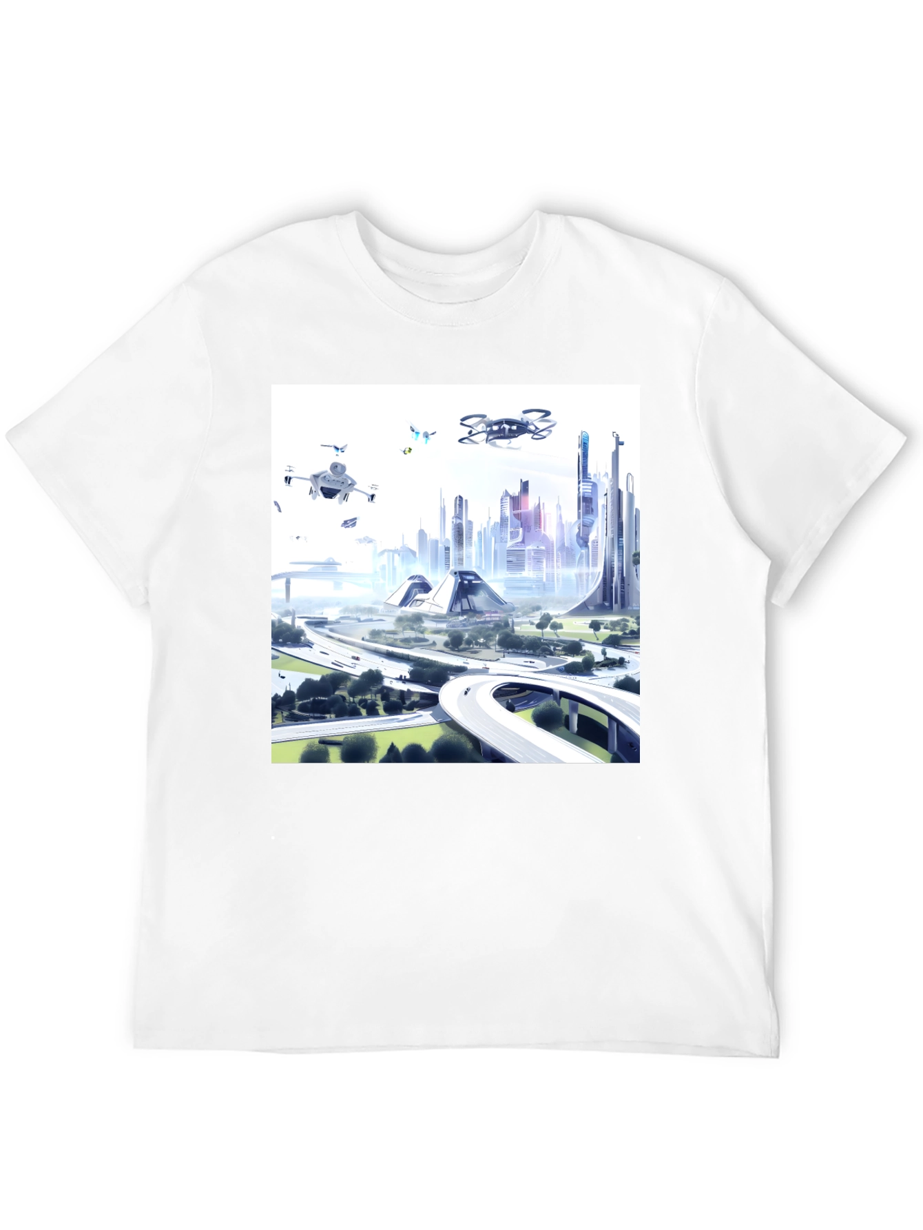 Futuristic City T-Shirt - Drone Vision