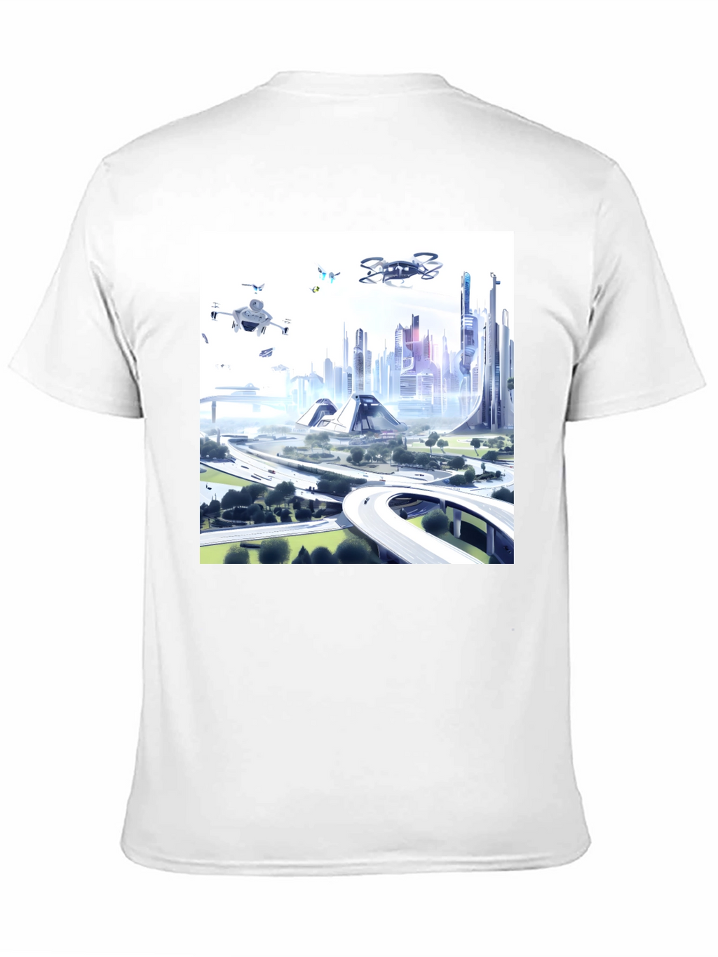 Futuristic City T-Shirt - Drone Vision