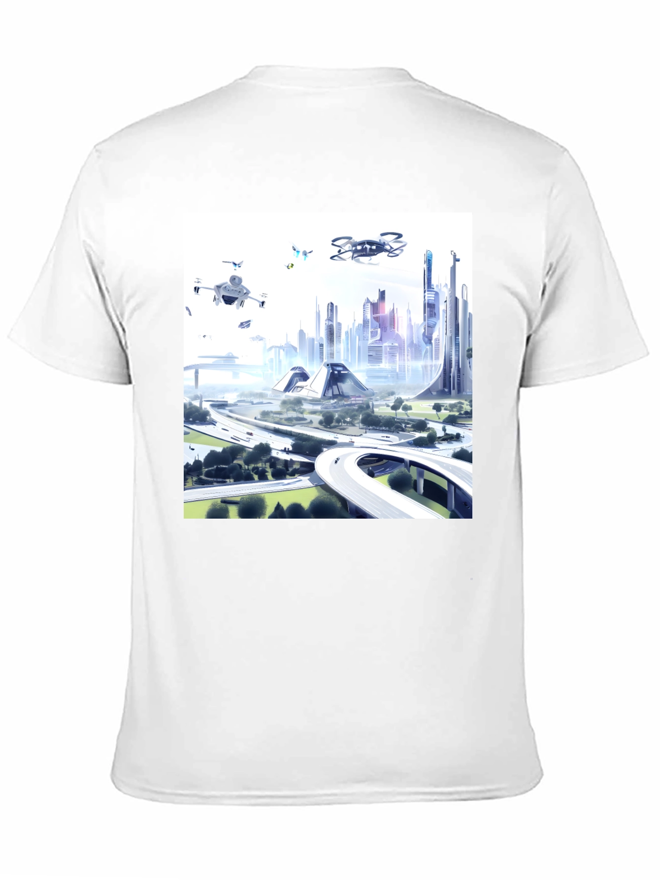 Futuristic City T-Shirt - Drone Vision