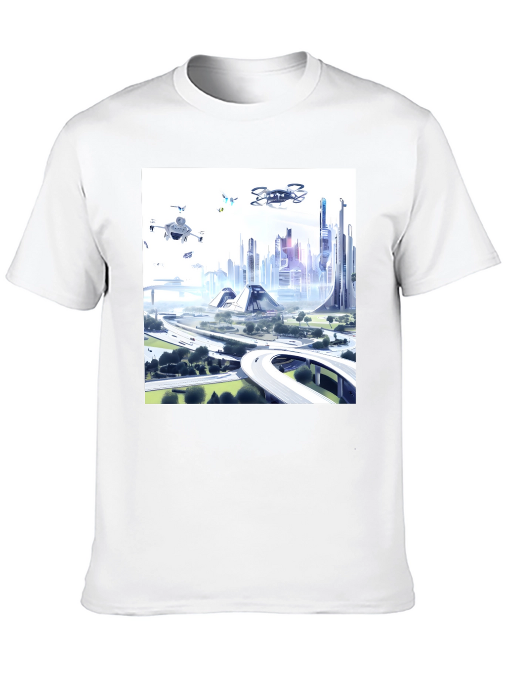 Futuristic City T-Shirt - Drone Vision