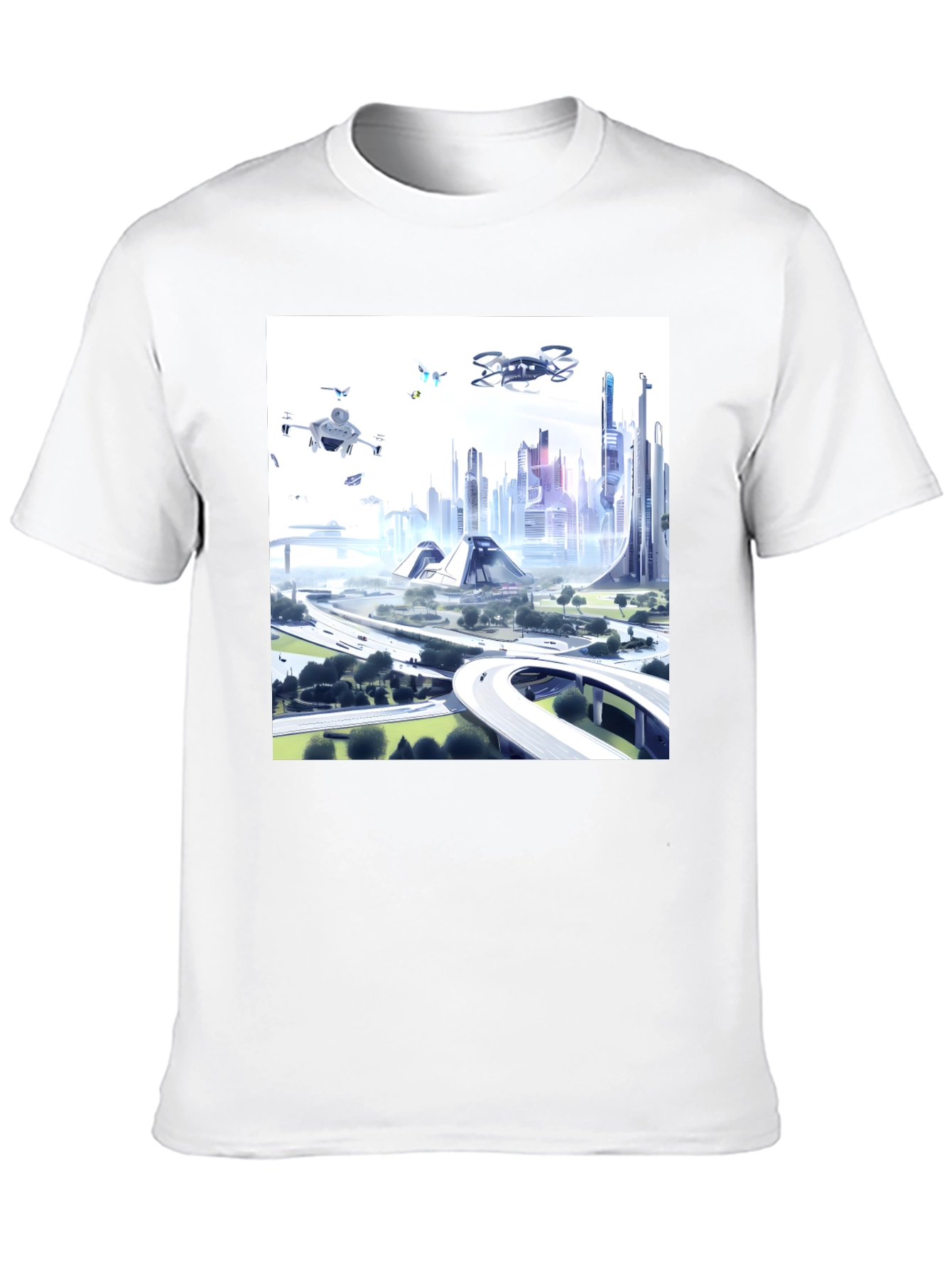 Futuristic City T-Shirt - Drone Vision
