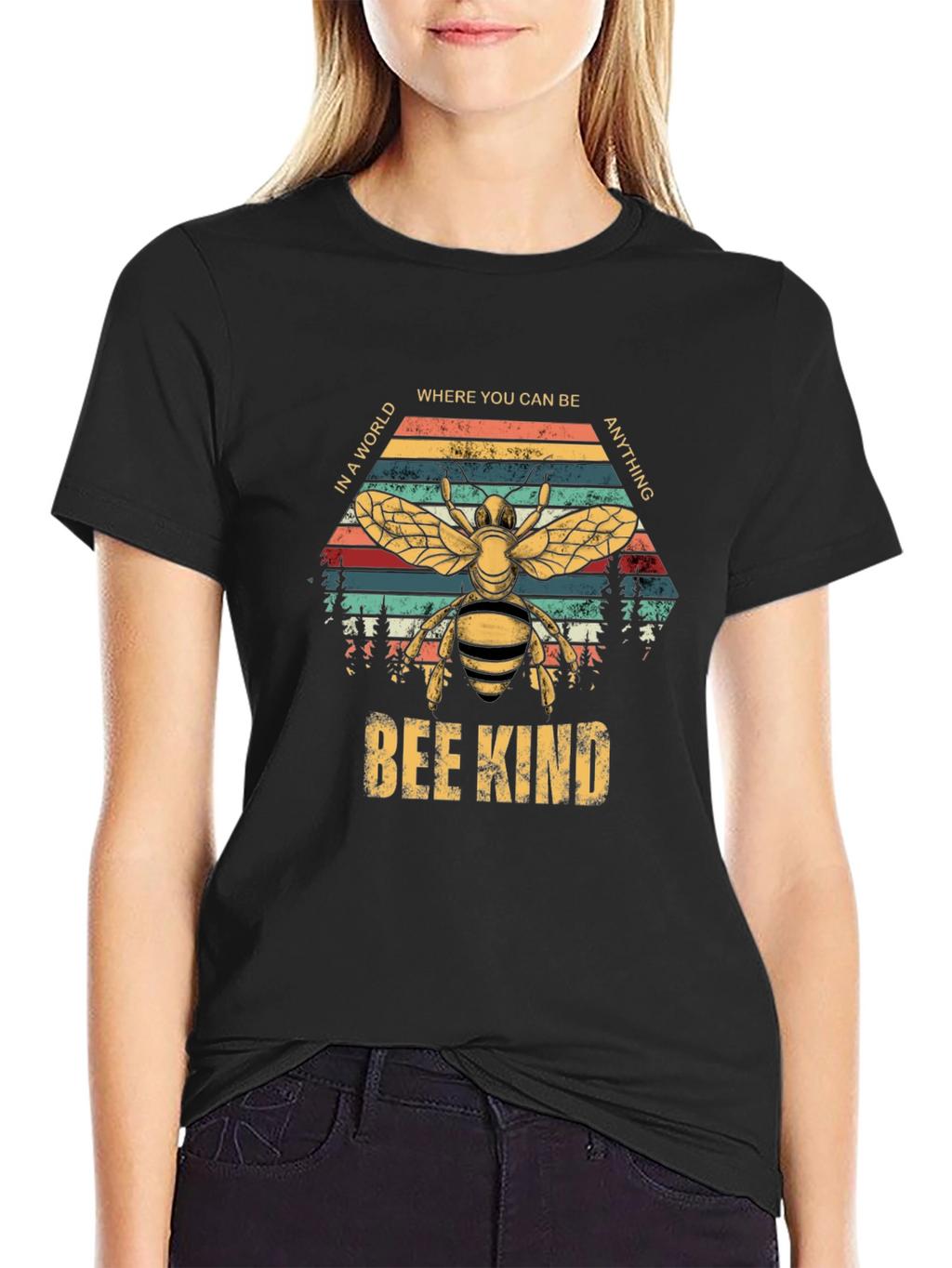 Bee Kind Graphic T-Shirt - Retro Style