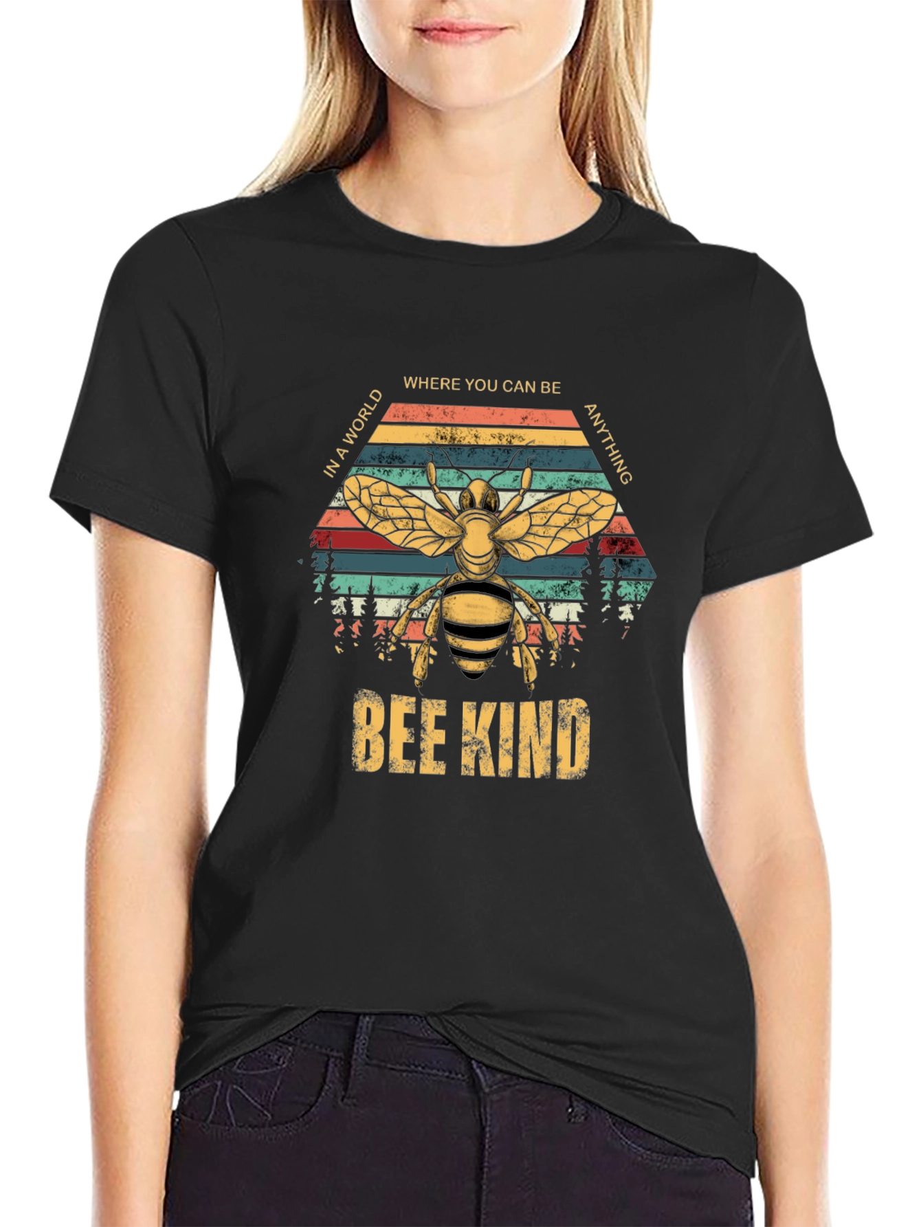 Bee Kind Graphic T-Shirt - Retro Style