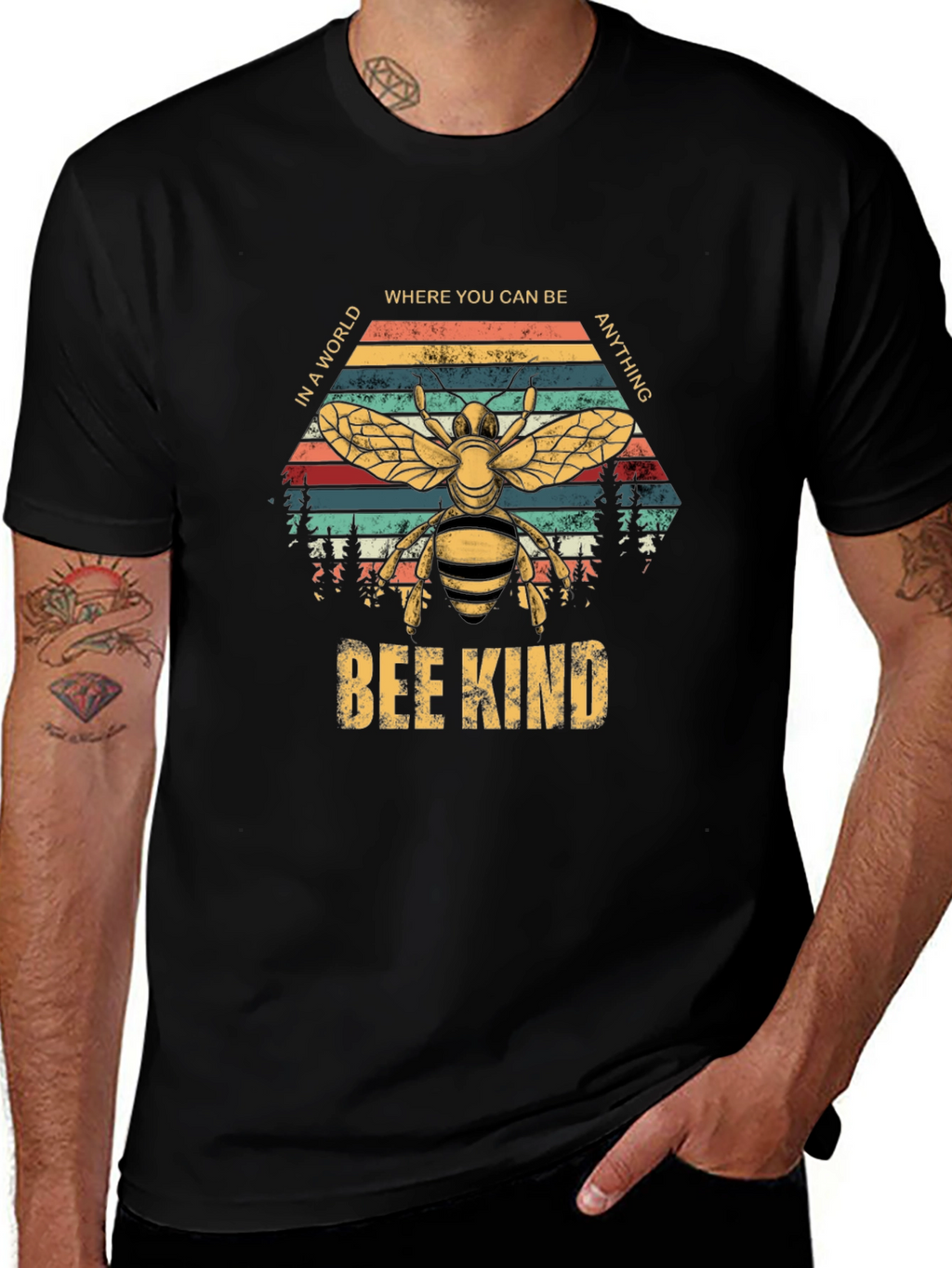 Bee Kind Graphic T-Shirt - Retro Style