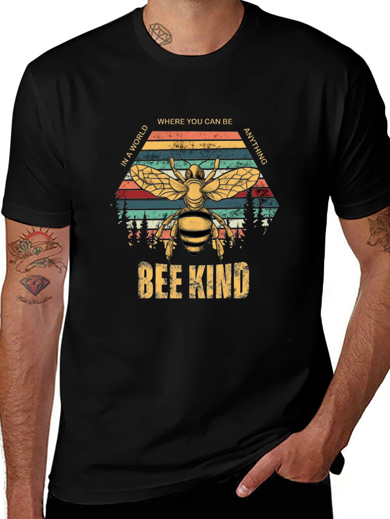 Bee Kind Graphic T-Shirt - Retro Style