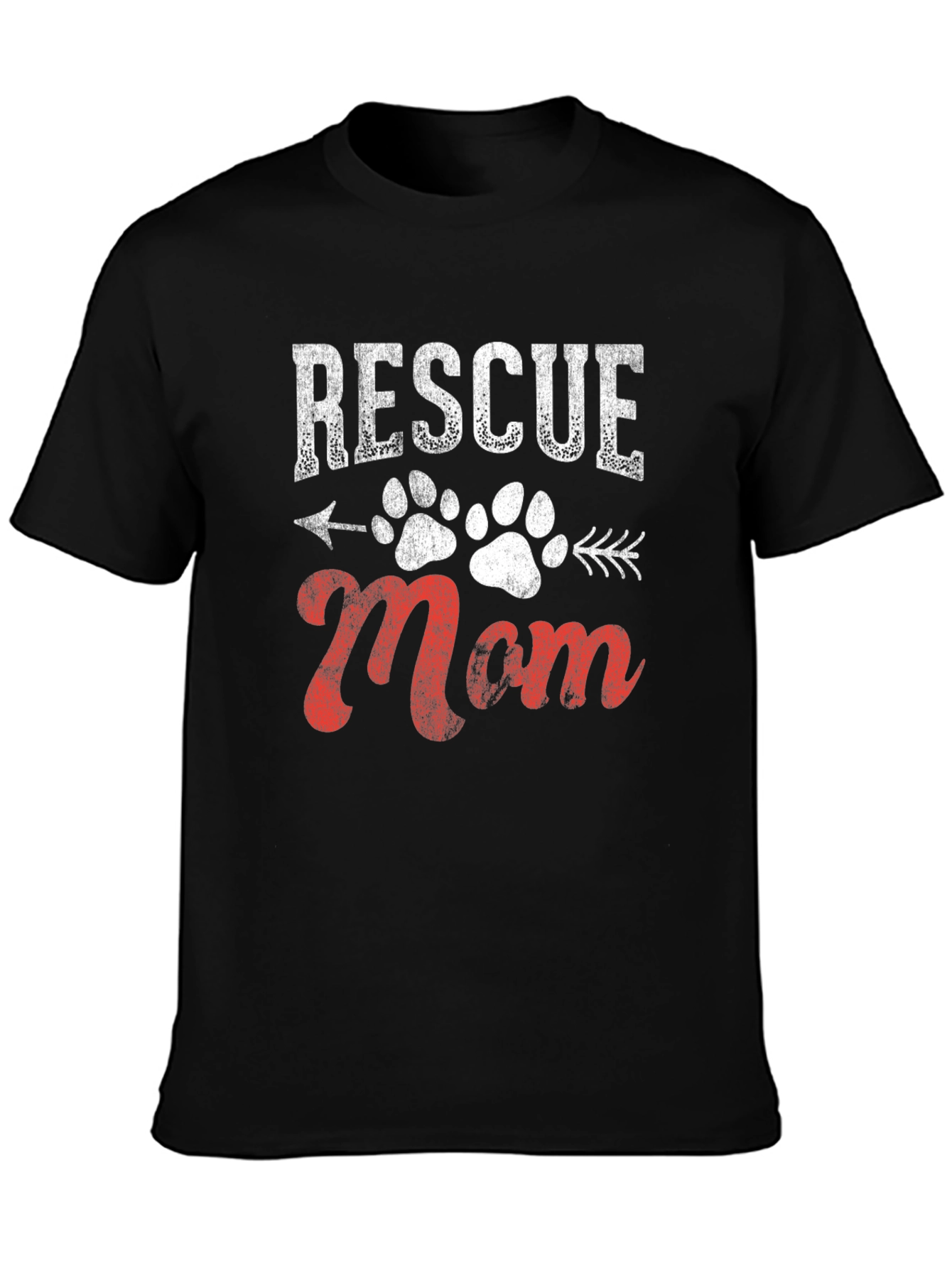 Rescue Mom Graphic Tee - Dog Paw Print