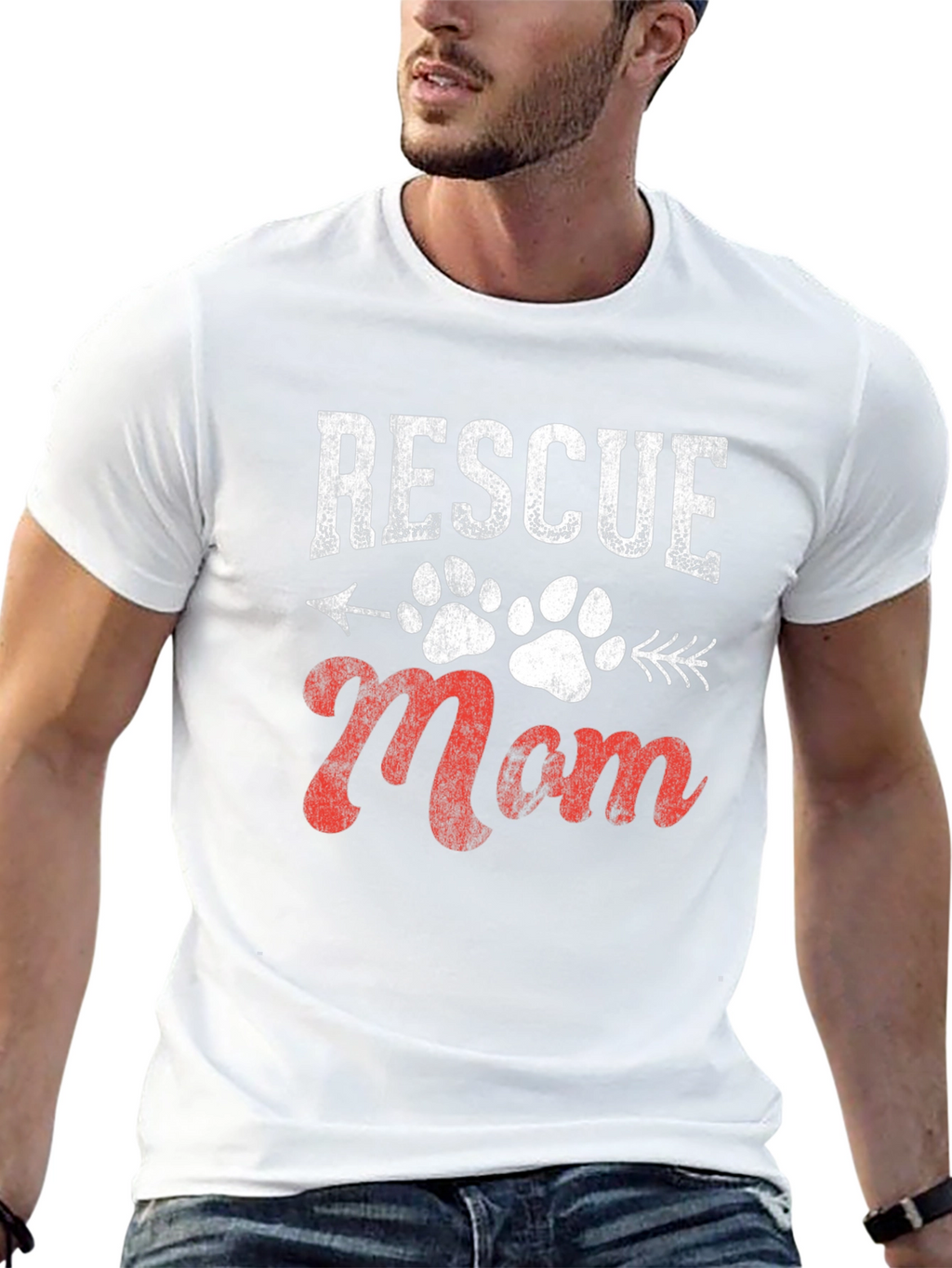 Rescue Mom Graphic Tee - Dog Paw Print