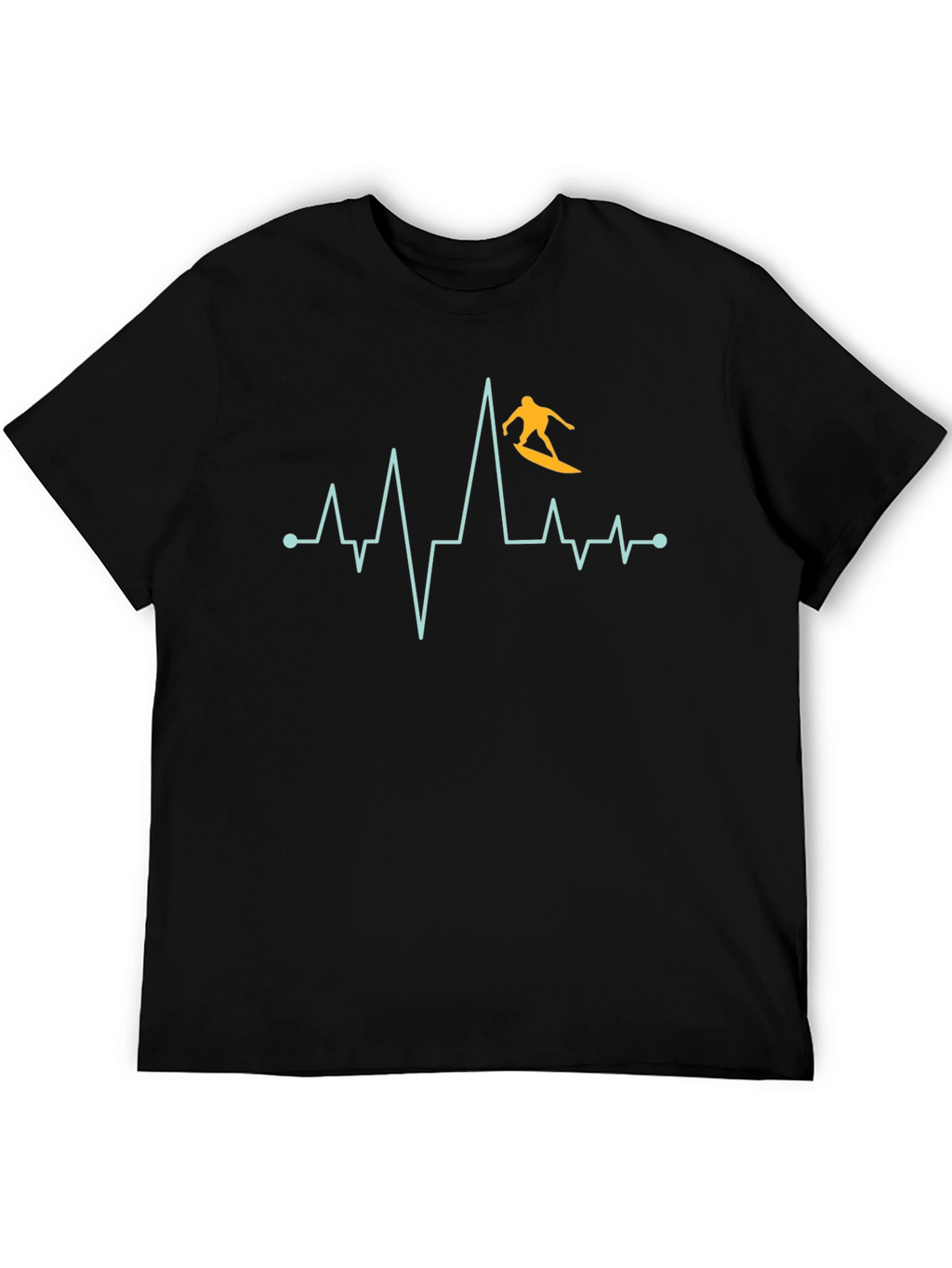 Surfer Heartbeat Graphic Tee - Black