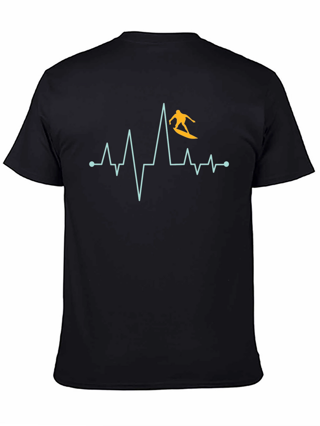 Surfer Heartbeat Graphic Tee - Black