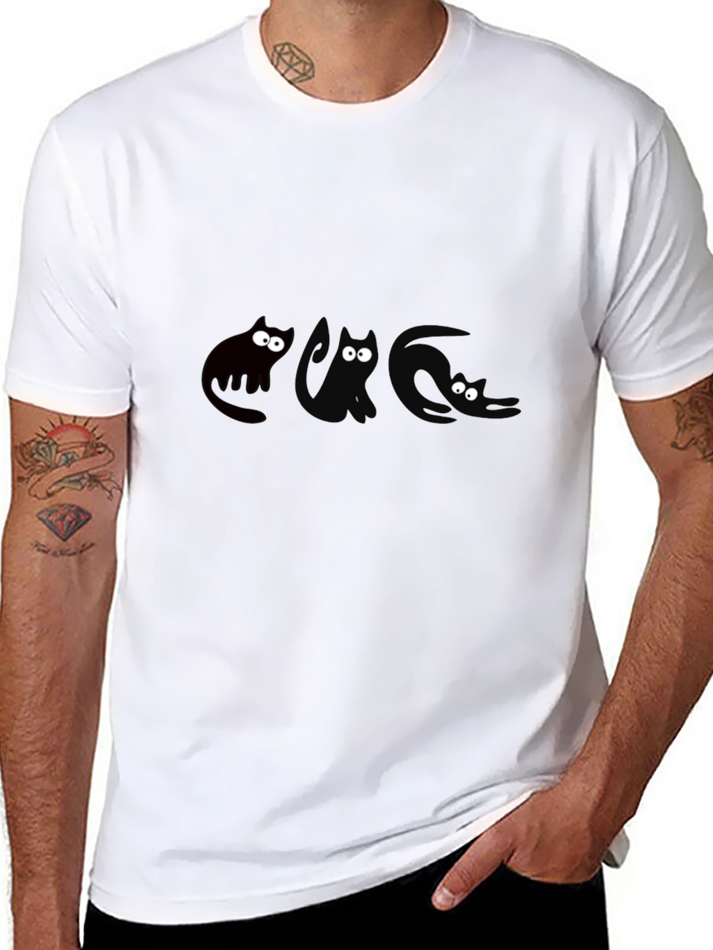 Three Cats Graphic T-Shirt