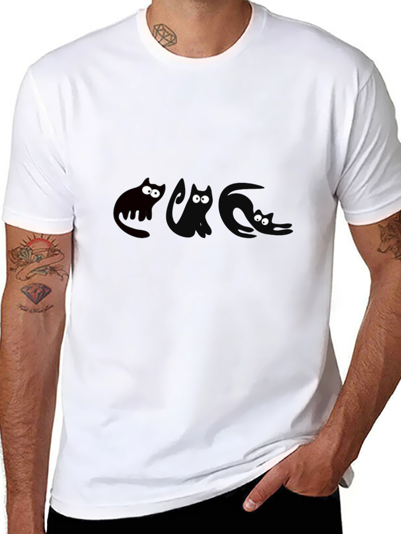 Three Cats Graphic T-Shirt