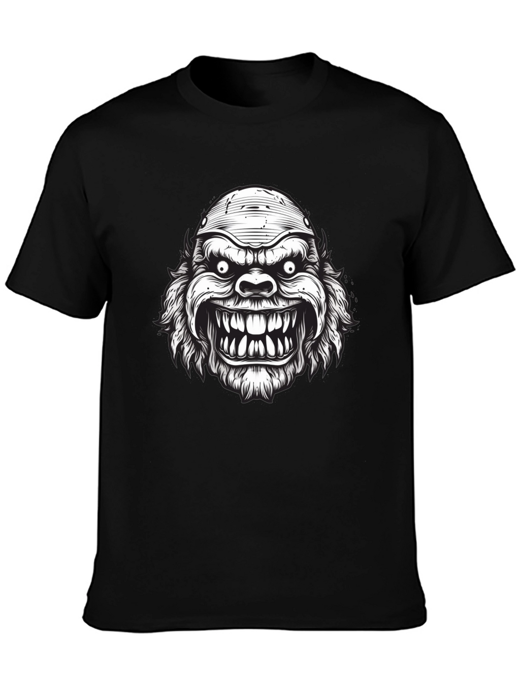 Monster Graphic Print Black T-Shirt