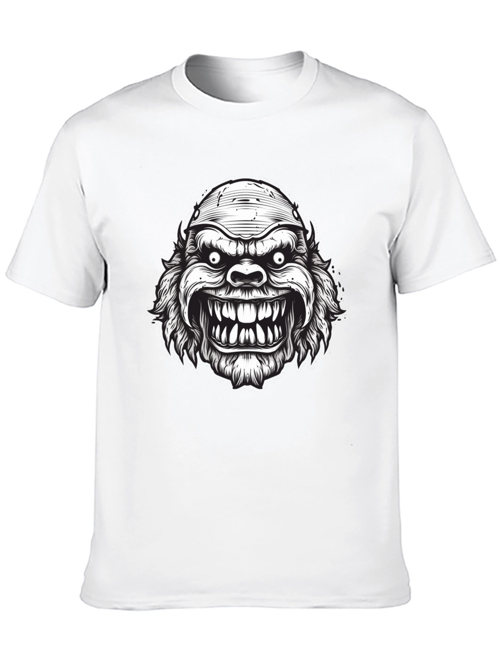 Monster Graphic Print Black T-Shirt