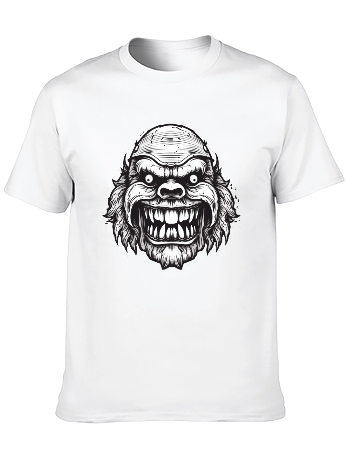Monster Graphic Print Black T-Shirt
