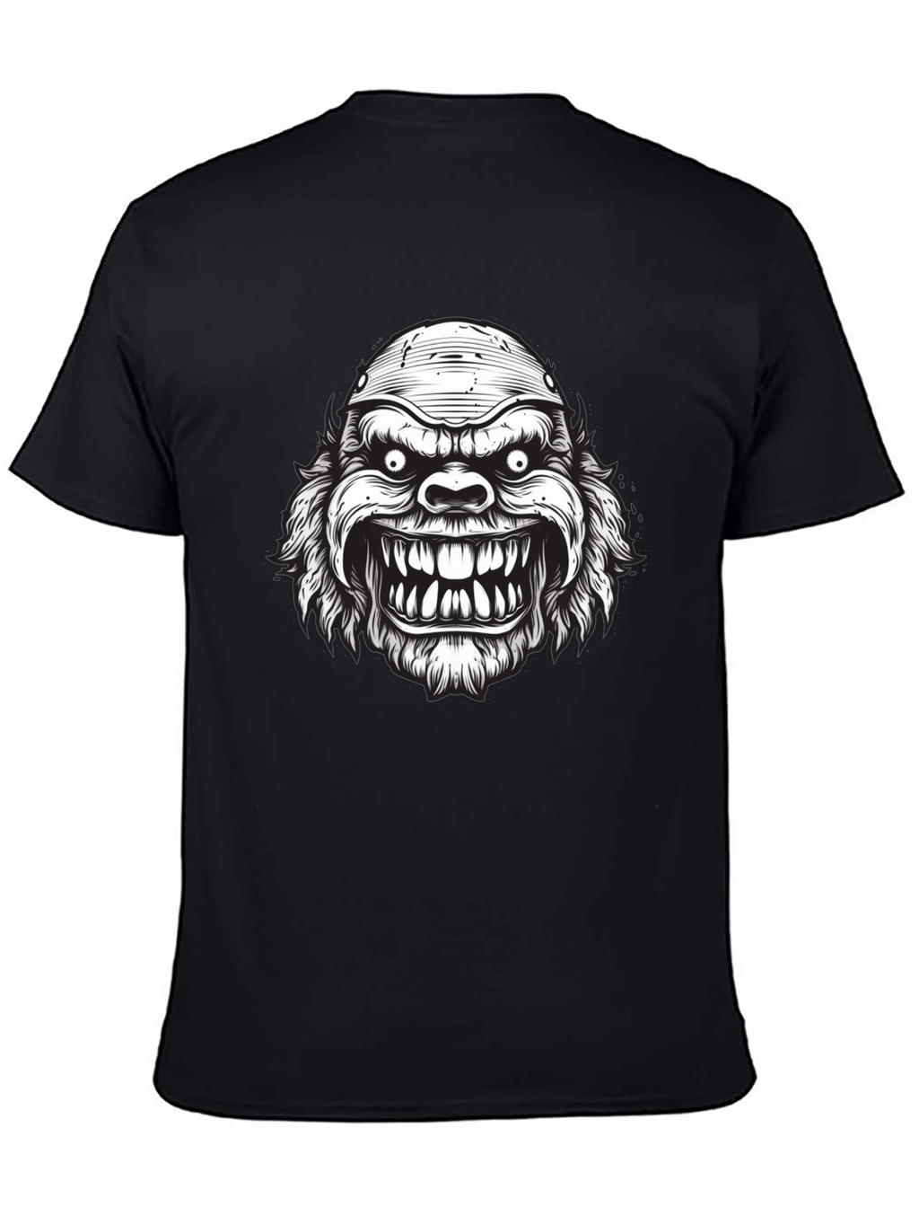 Monster Graphic Print Black T-Shirt