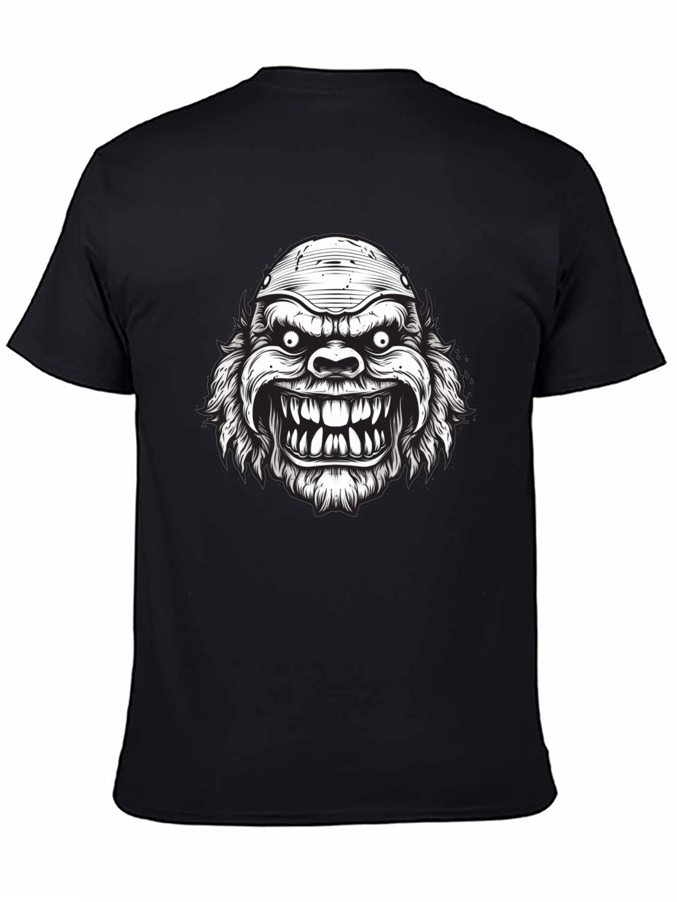 Monster Graphic Print Black T-Shirt