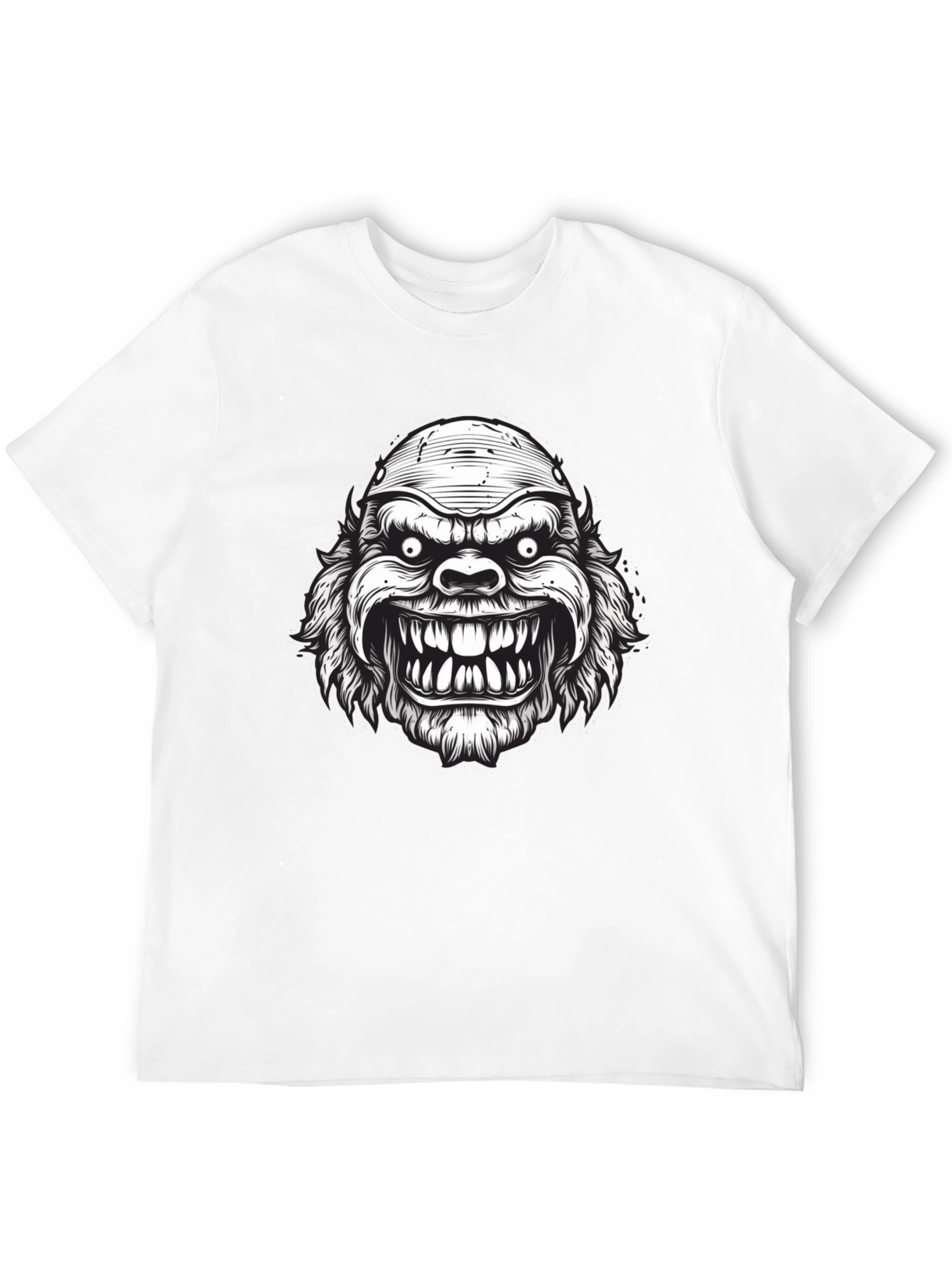 Monster Graphic Print Black T-Shirt