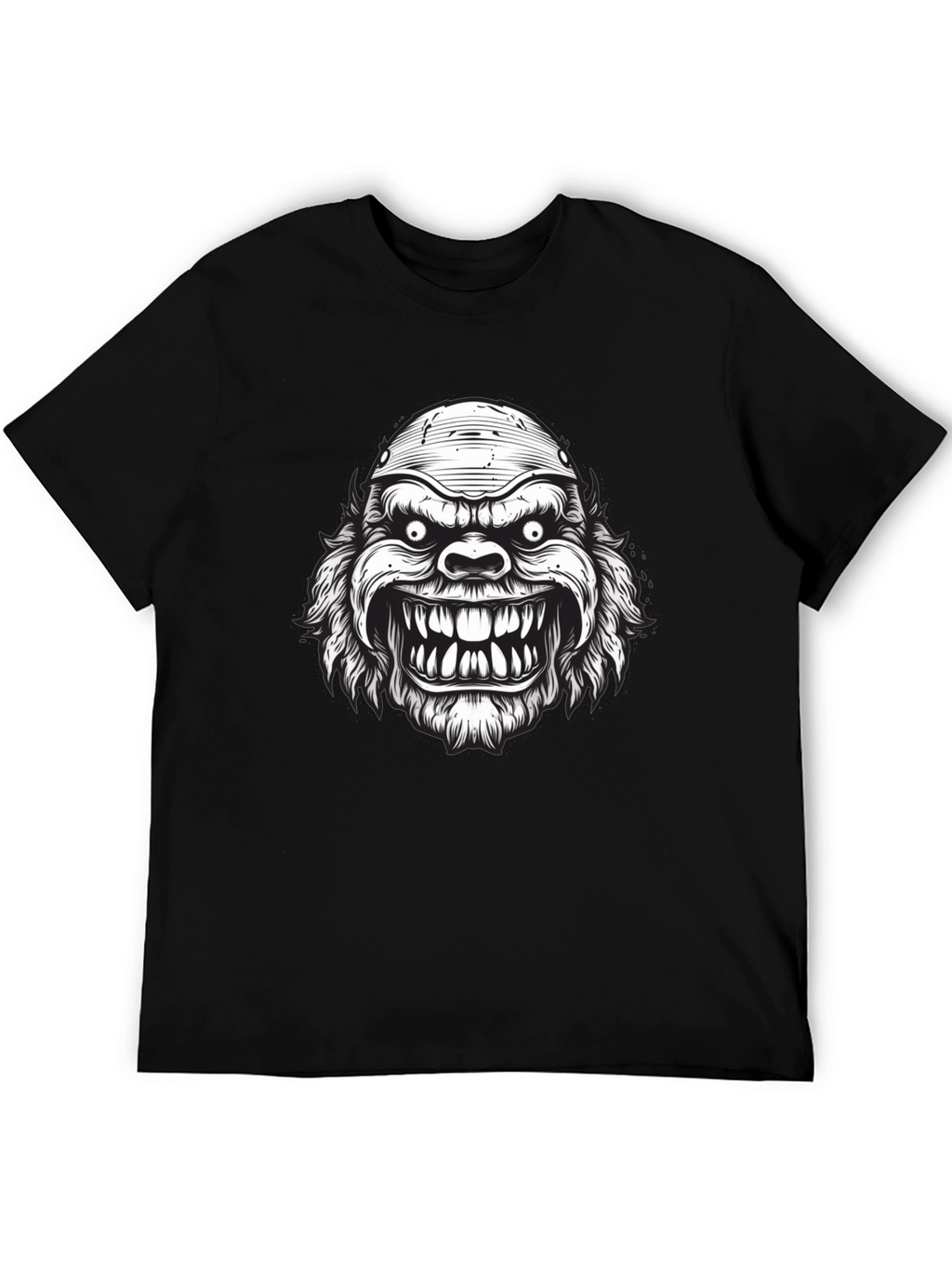 Monster Graphic Print Black T-Shirt