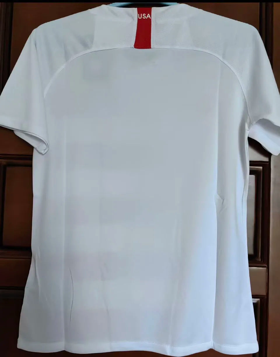 2018 U.S Home White Retro Soccer Jersey Back