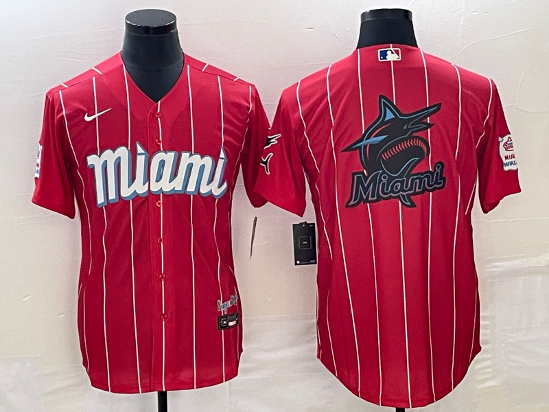 Men's Miami Marlins Red City Connect Replica Team Jerseys