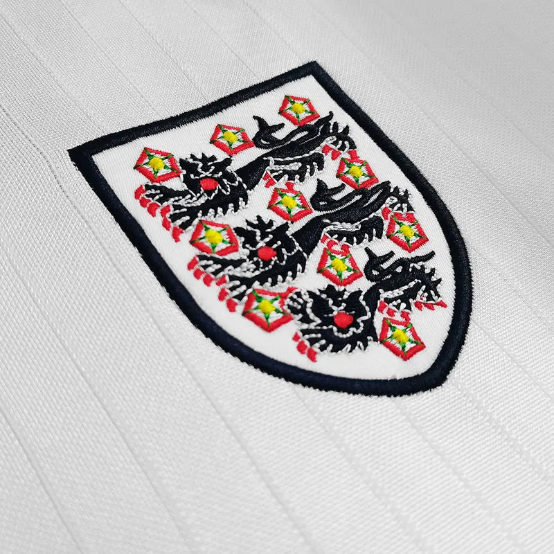 1984/1987 England Home White Retro Soccer Jersey Detail 1