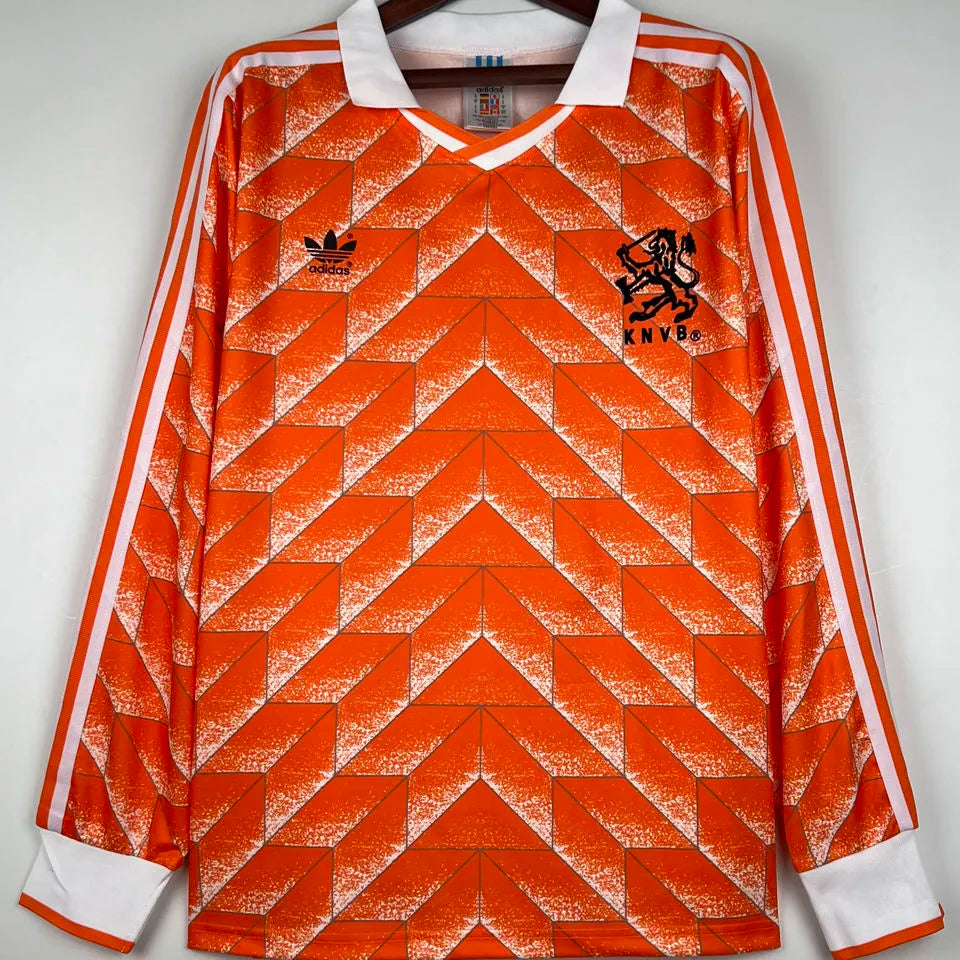 1988 NL Home Orange Retro Long Sleeve Jersey Front