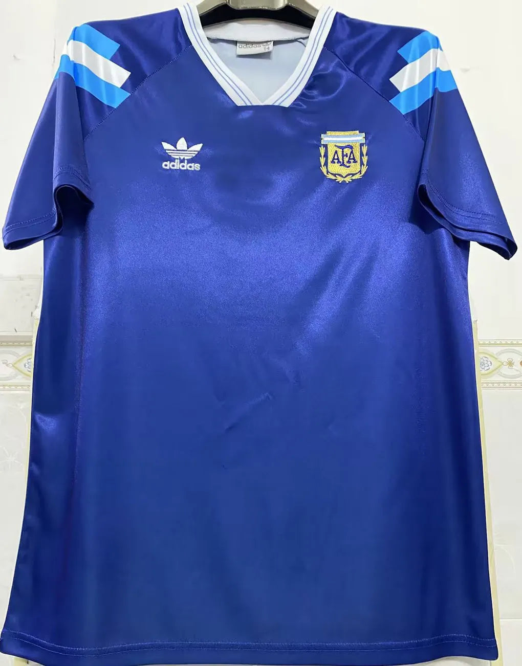 1991/93 Argentina Away Blue Retro Soccer Jersey Front