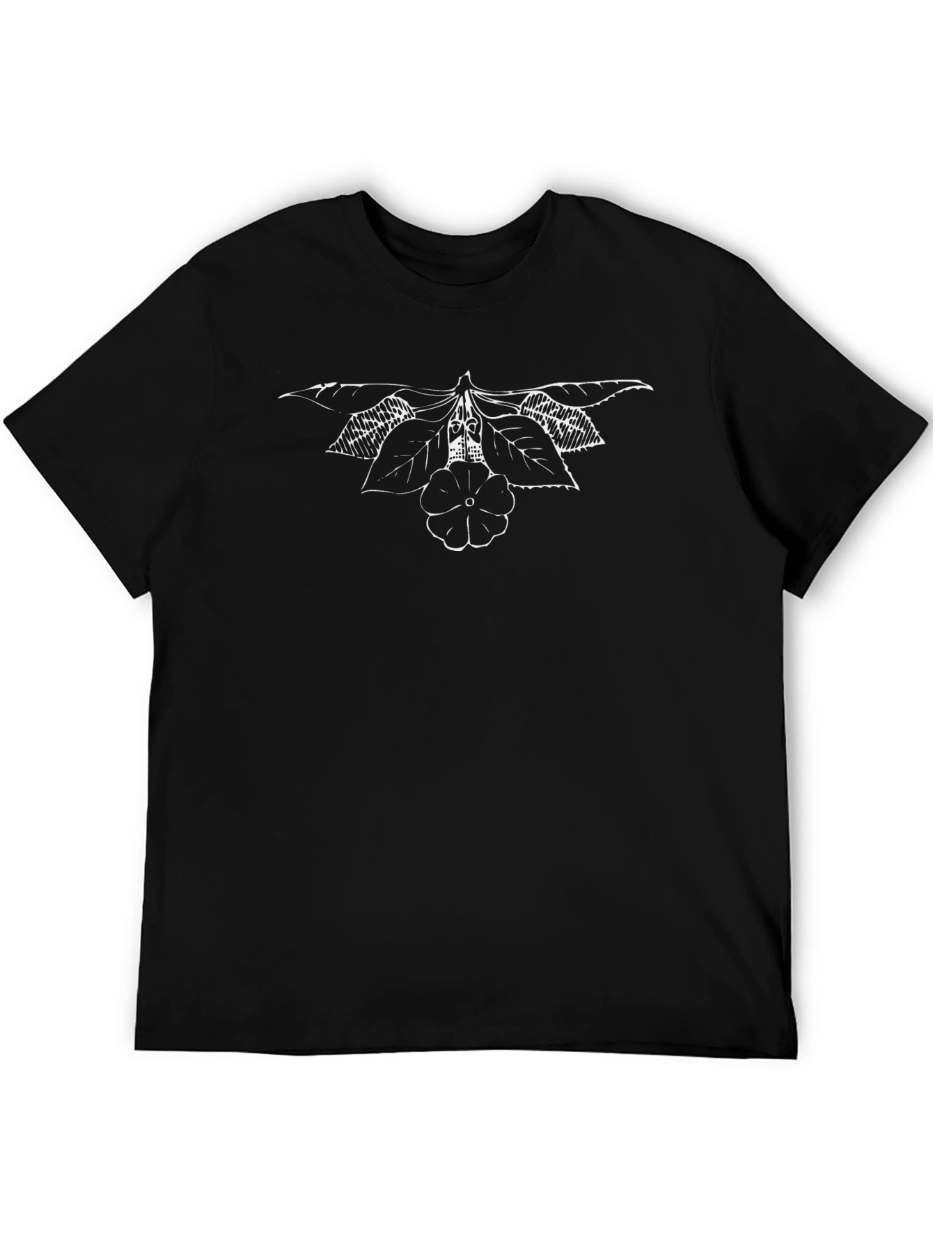 Floral Sketch Black T-Shirt - Stylish Casual Wear