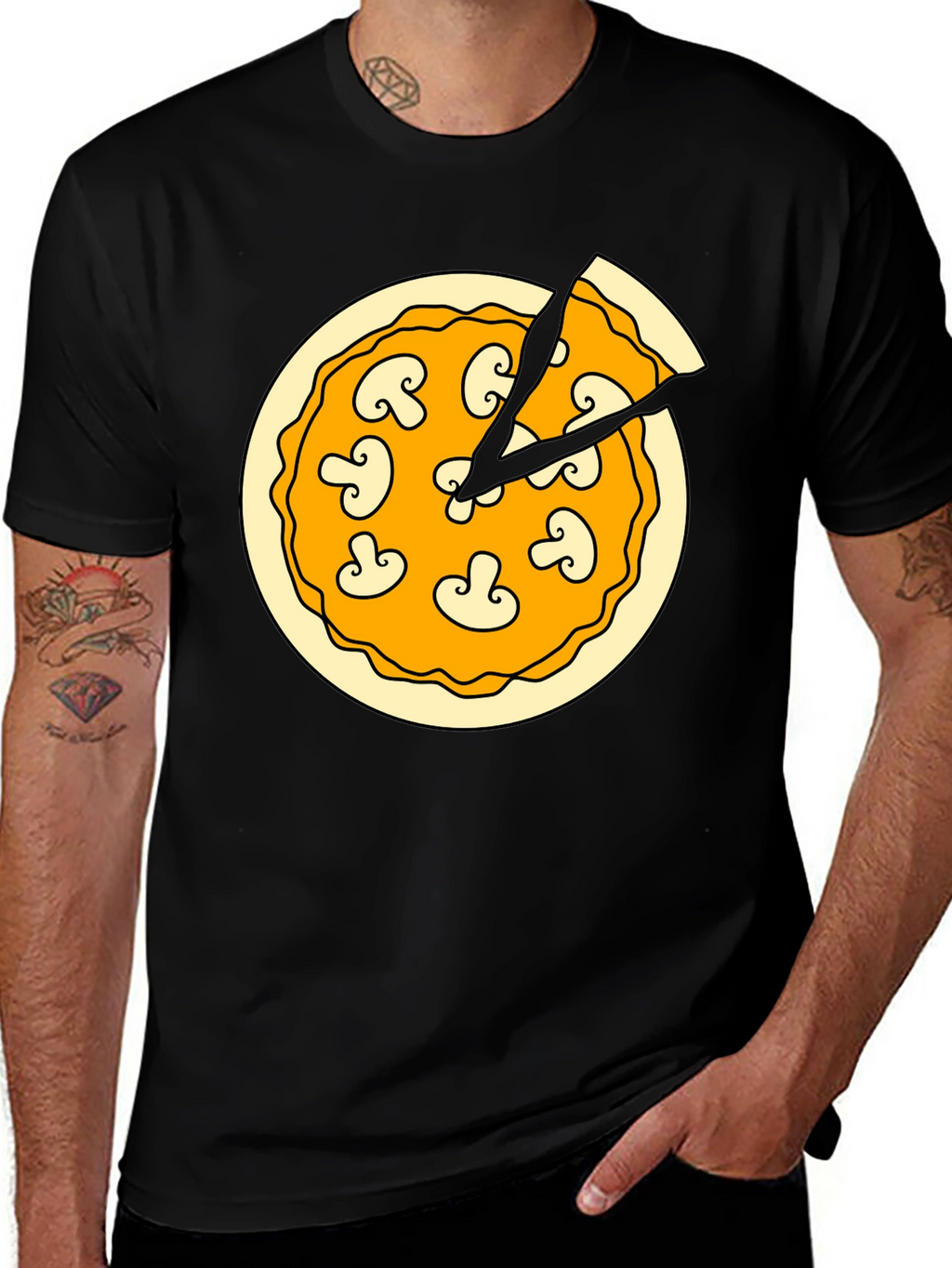 Pizza Time T-Shirt - Black Graphic Tee
