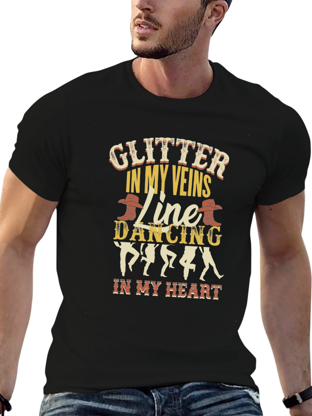 Glitter In My Veins Line Dancing T-Shirt