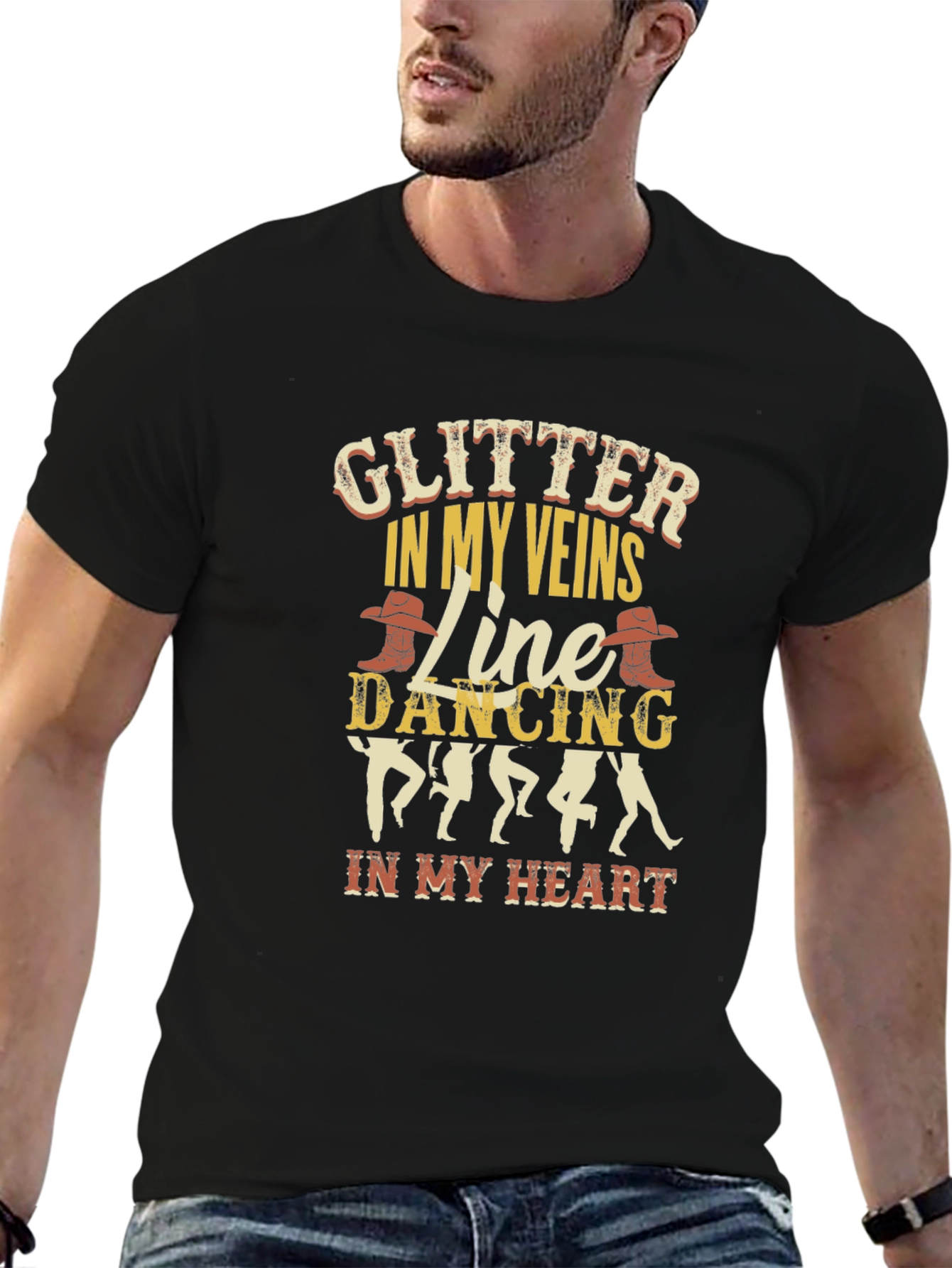 Glitter In My Veins Line Dancing T-Shirt