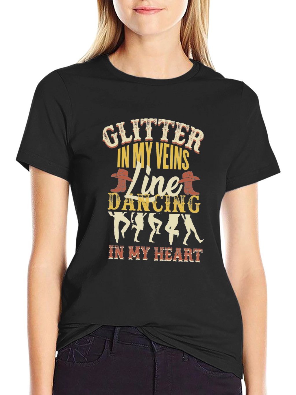 Glitter In My Veins Line Dancing T-Shirt