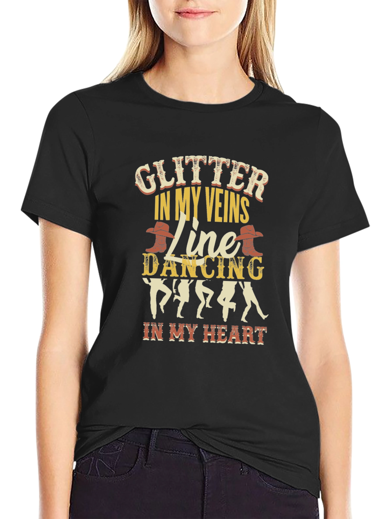 Glitter In My Veins Line Dancing T-Shirt