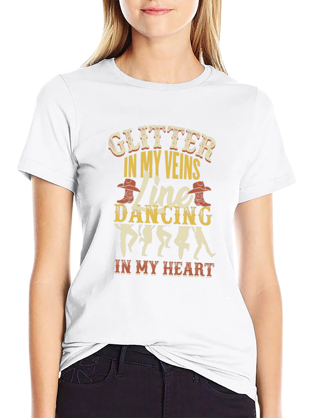 Glitter In My Veins Line Dancing T-Shirt
