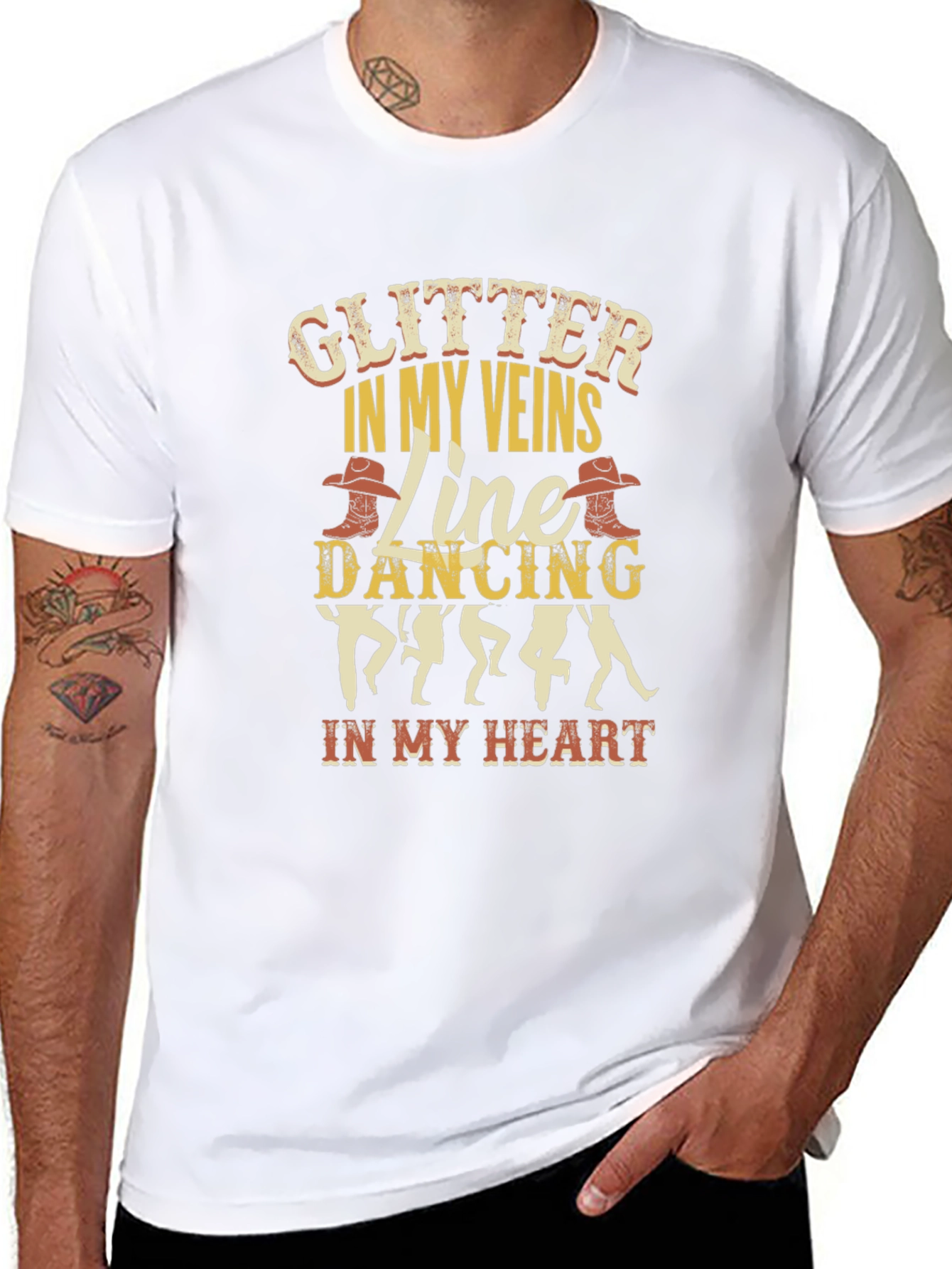 Glitter In My Veins Line Dancing T-Shirt